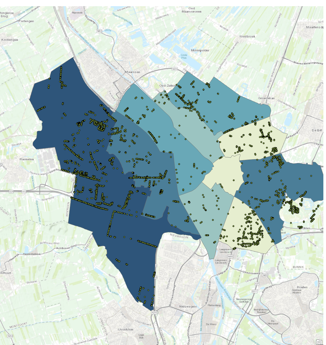 Wijken in Utrecht With Most Willow Trees